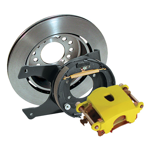 12" Iron Rotors, GM Single Piston Calipers With Parking Brake